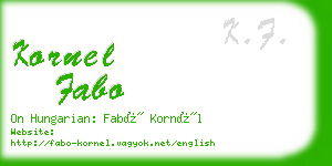 kornel fabo business card